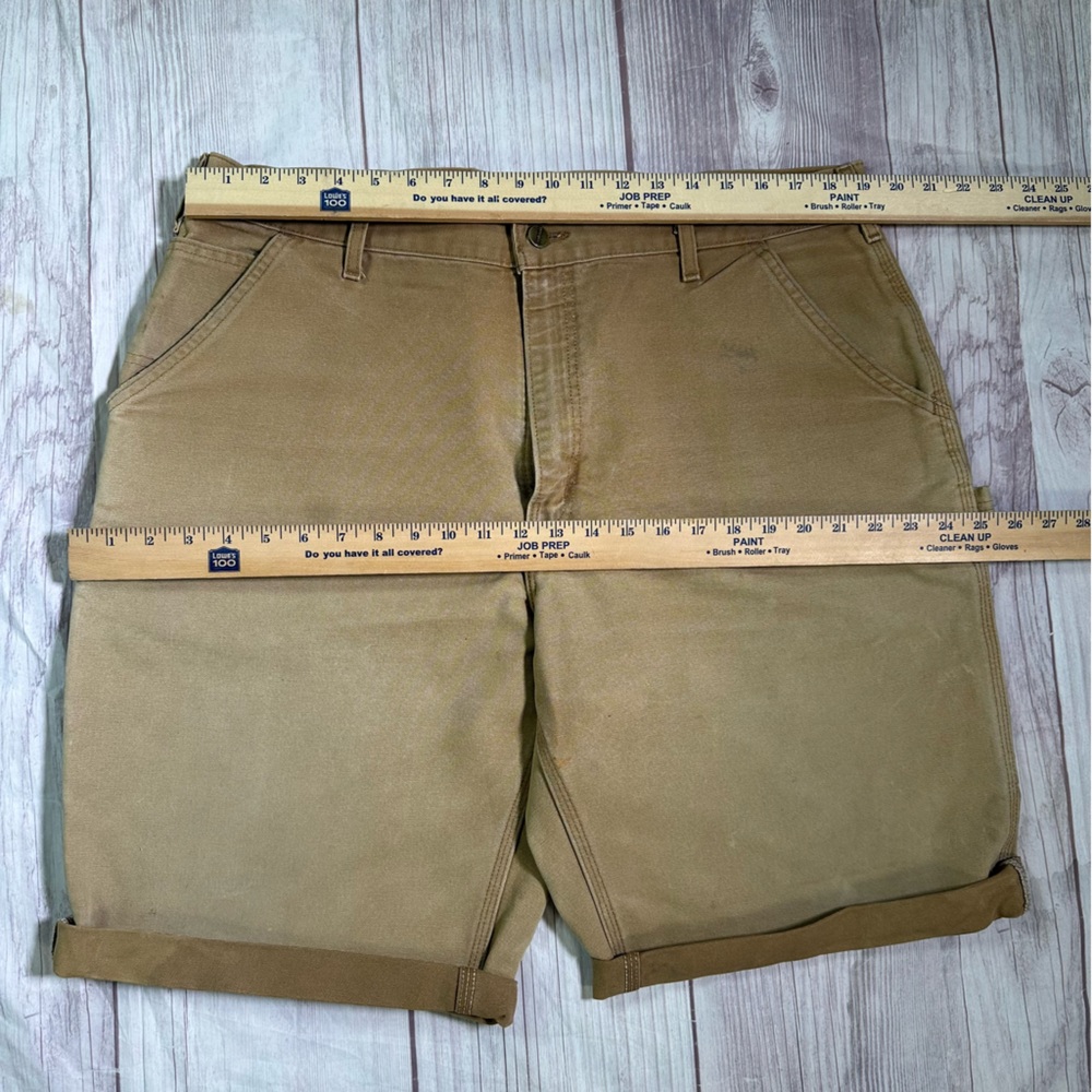 Men’s Vintage Made in the USA Carhartt B11 Carpenter Brown Canvas Cut Off Shorts - Picture 5 of 11